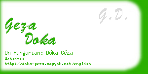 geza doka business card