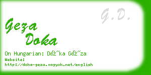geza doka business card